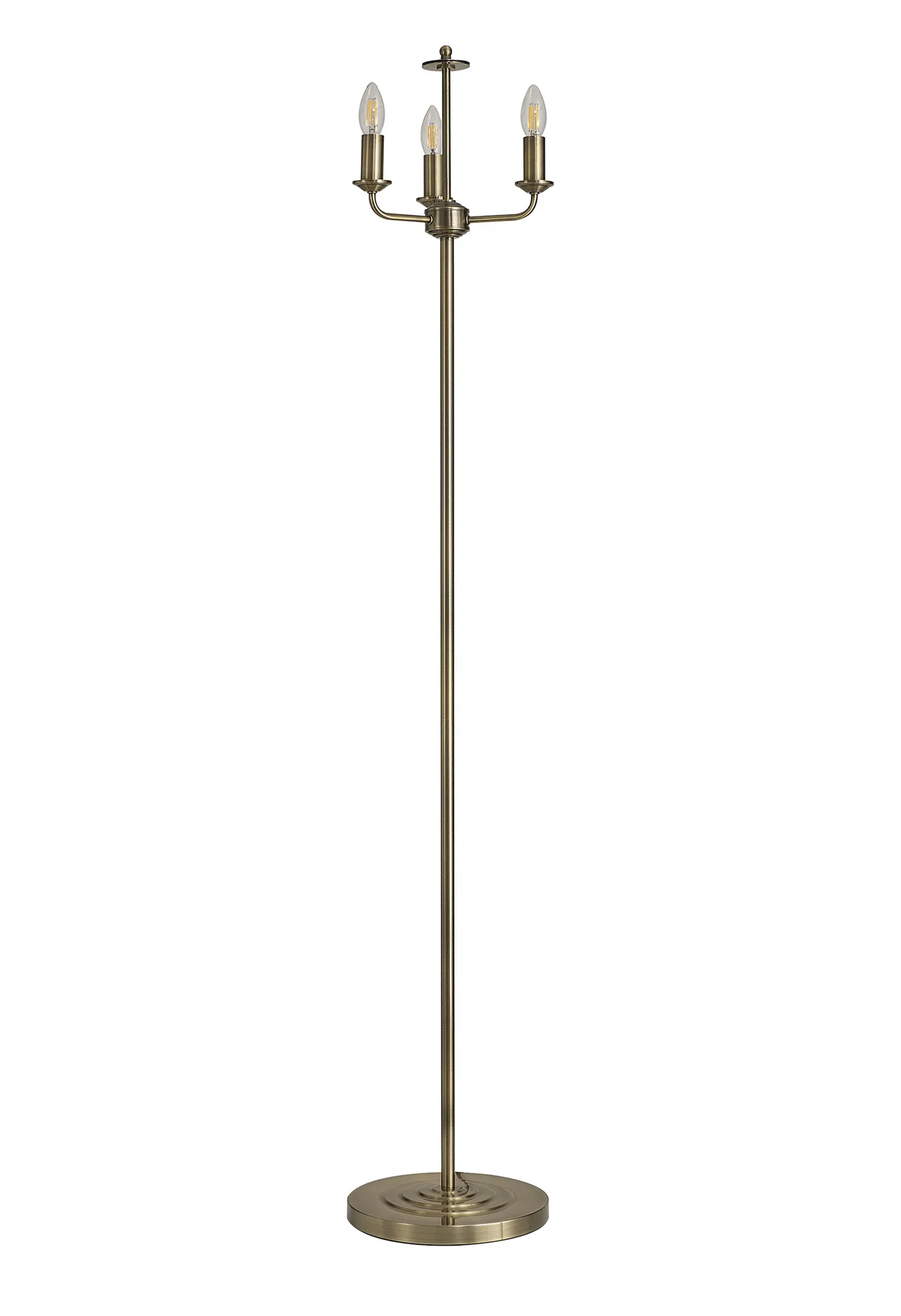 Banyan 45cm 3 Light Floor Lamp Antique Brass, Nude Beige DK0905  Deco Banyan AB NU